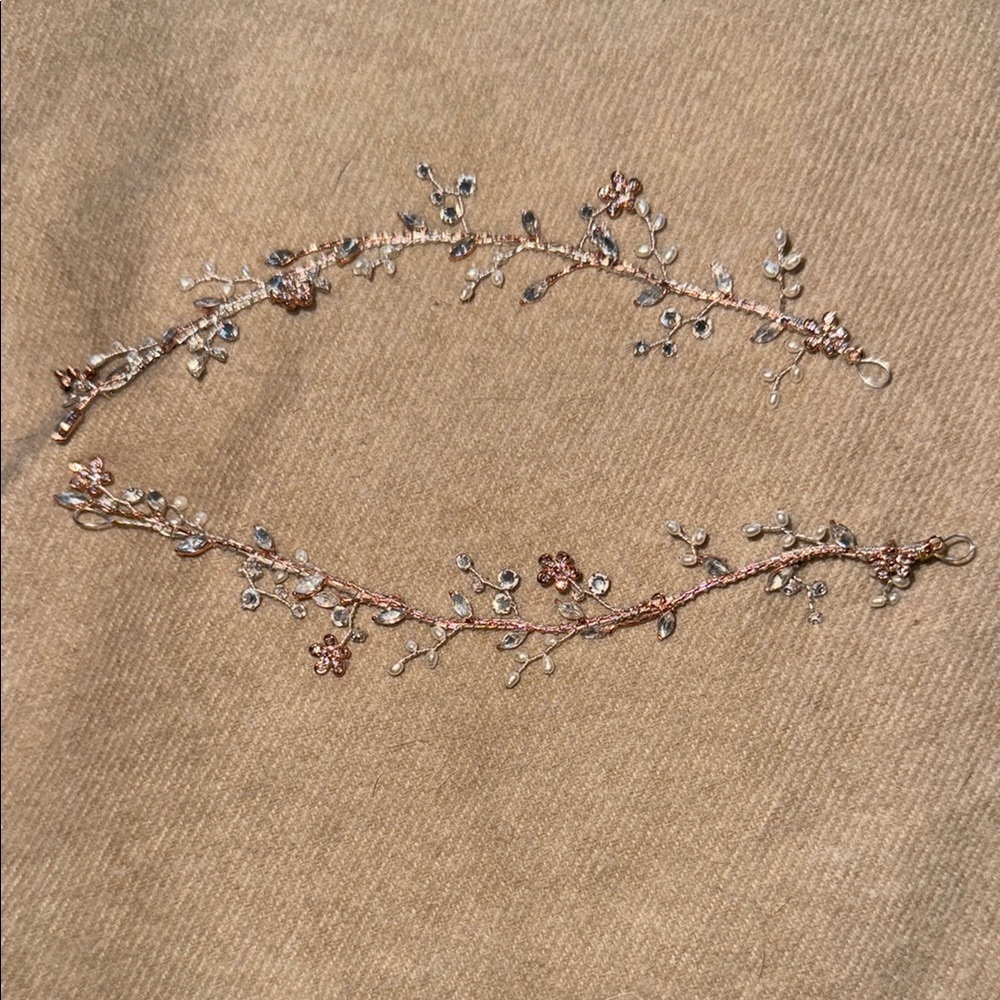 Elegant Rose Gold and Silver Hair Vine